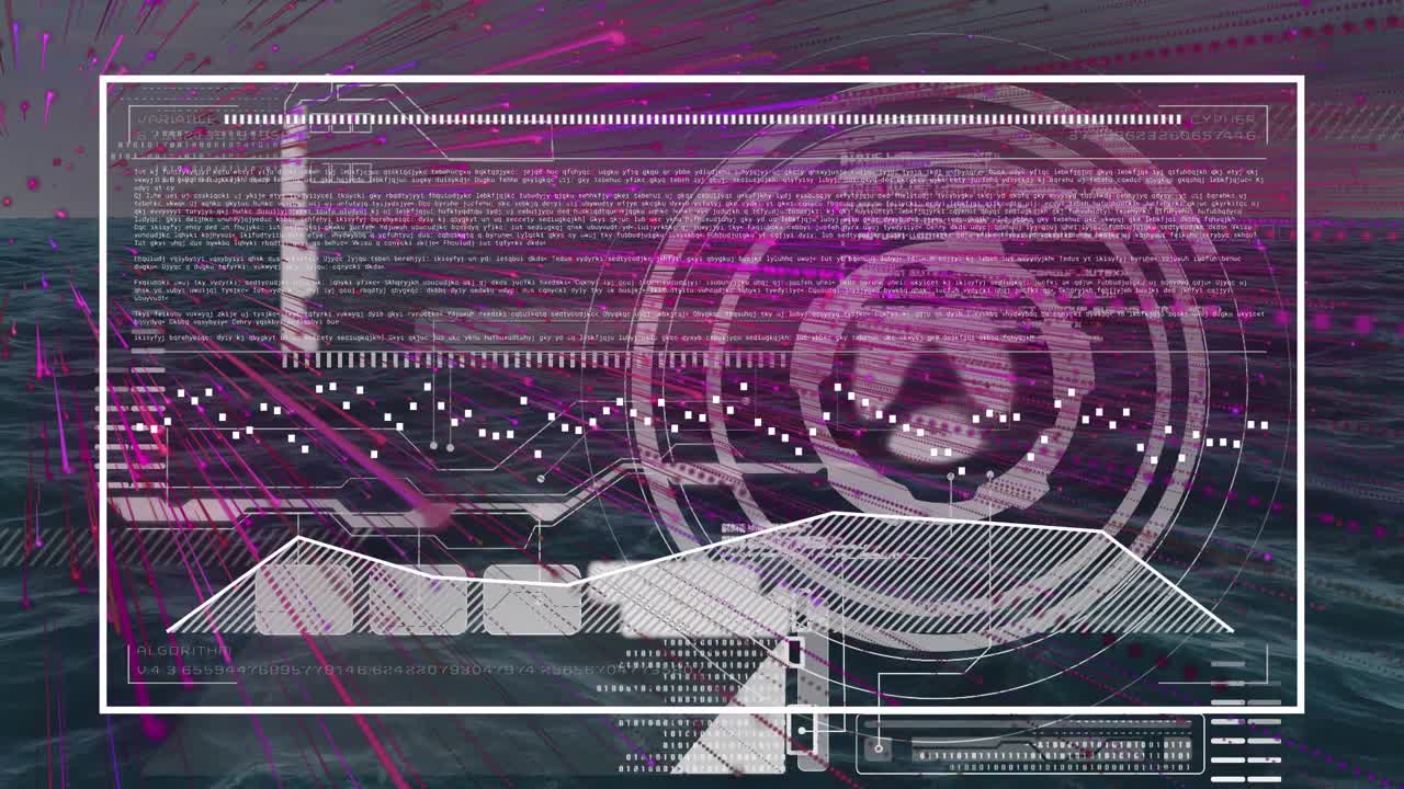 Animation of data processing over light trails