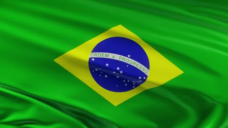 la bandera de brasil ondeando en el viento seamles bucle