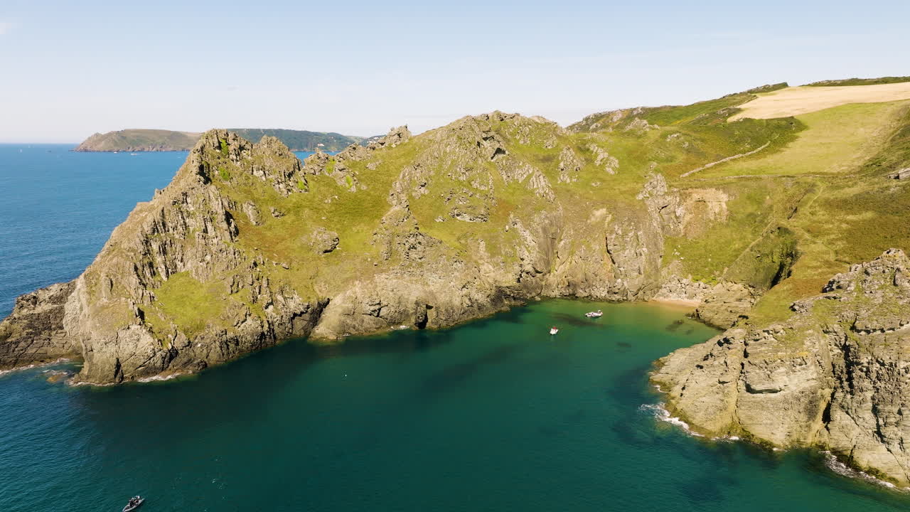 Coastal Landscape with Rocky Cliffs and Bay