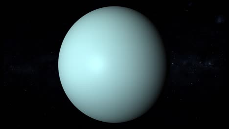 planeta realista urano girando y zoomando en el espacio, entre las estrellas, bucle 4k