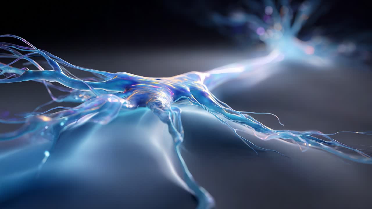 An Ethereal Glimpse into Neural Activity: A Stunning Visualization of Neural Connections and Their Electric Signals, Depicting the Beauty and Complexity of Human Thought and Emotion in Motion