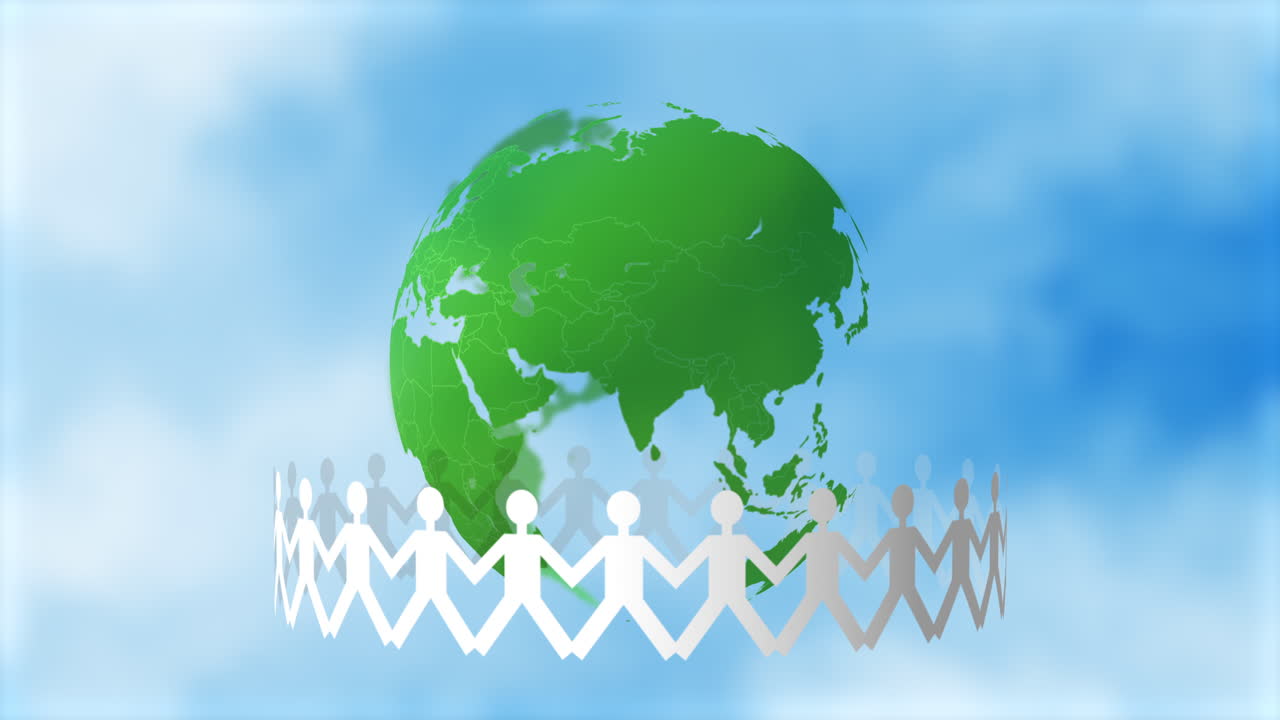 전세계 사람들이 손을 잡고 있습니다.