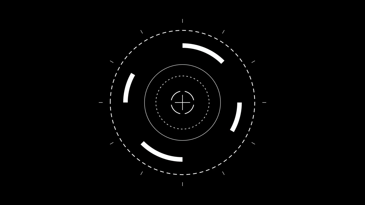 Futuristisk digital HUD-sigtekorns-animation.