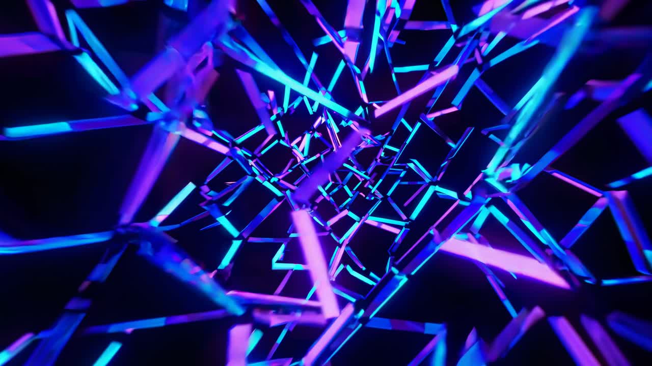 túnel geométrico de neón