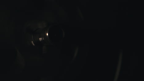 a vintage tape recorder in a blinking light