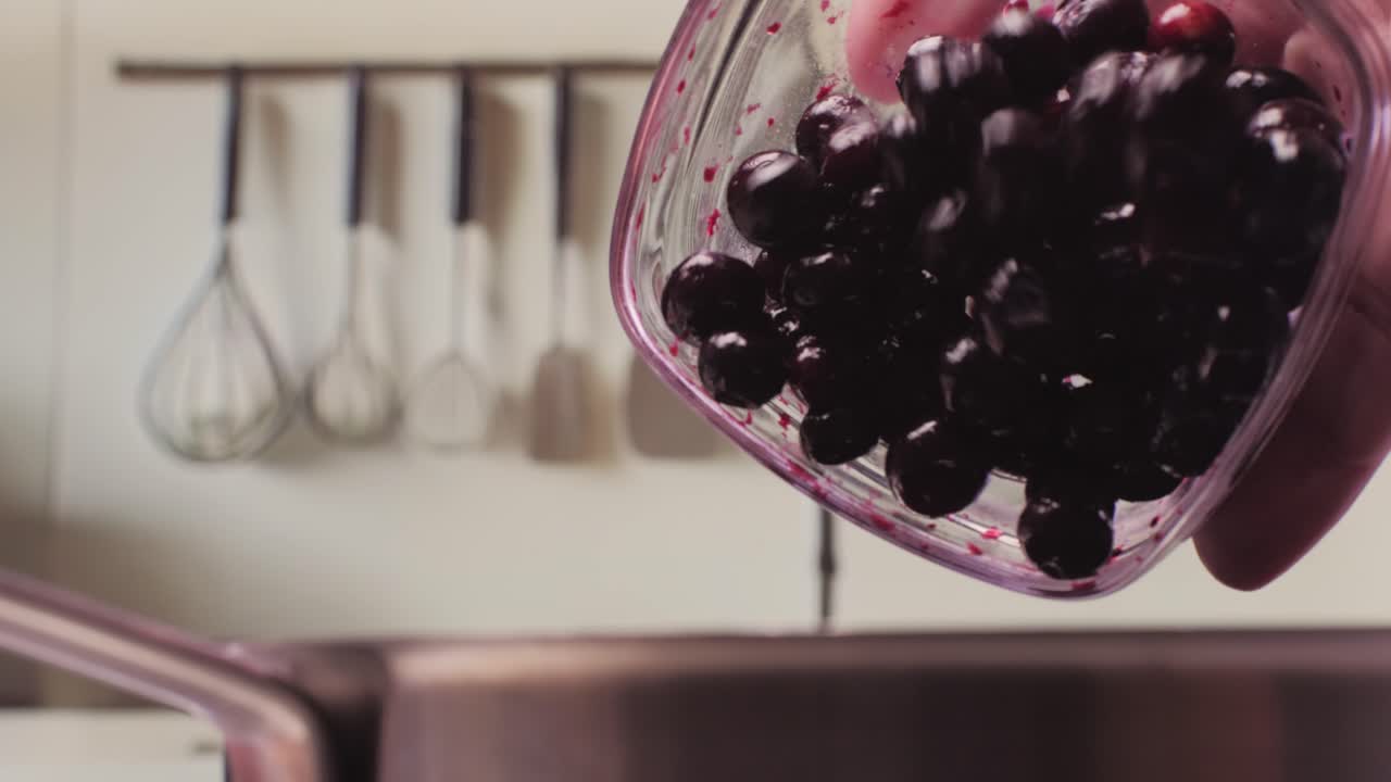 Preparing Blueberries for Dessert