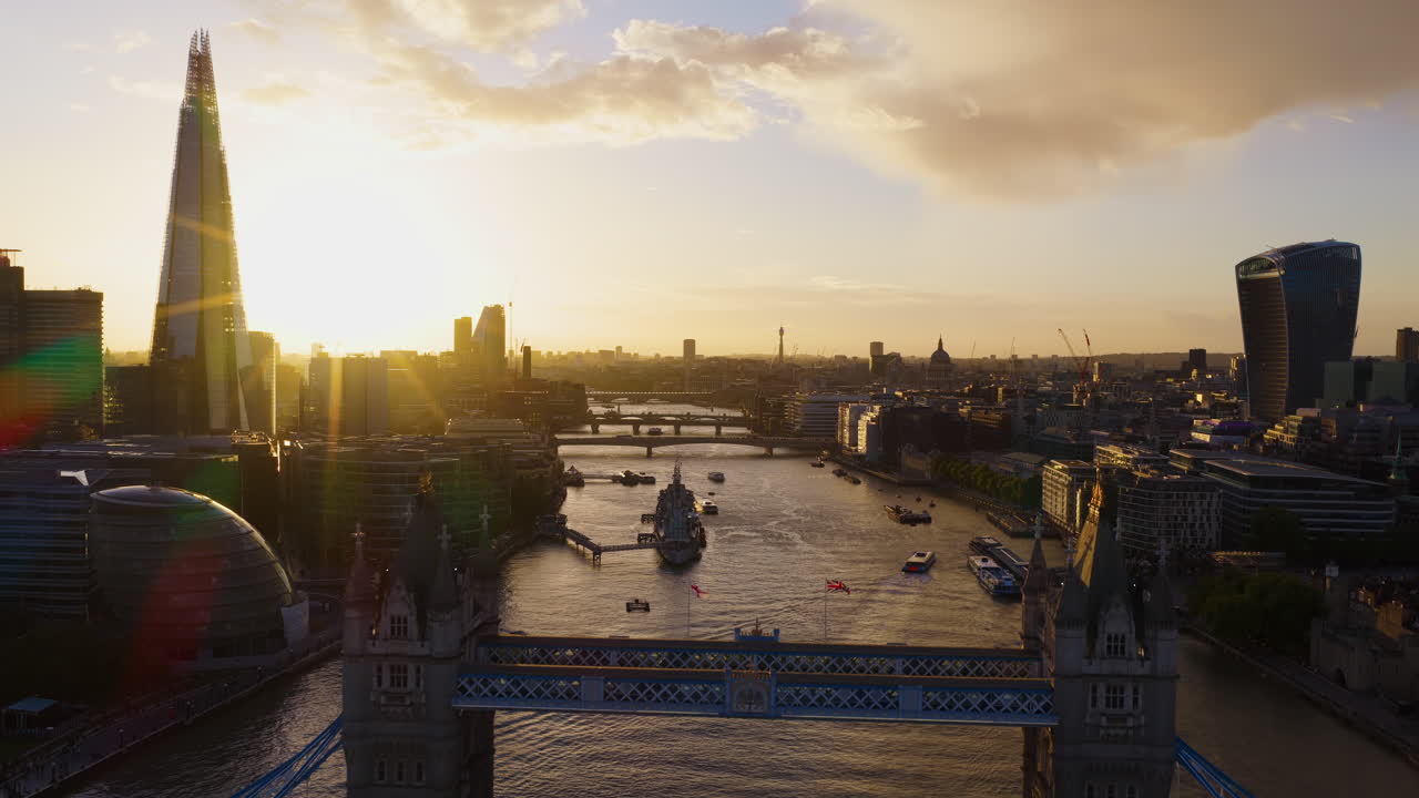 London cityscape at sunset