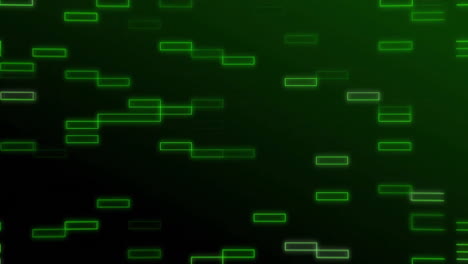 animation of green shapes moving over on black background