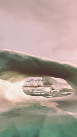 ice archway in the arctic landscape