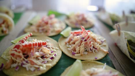 mexican tacos presentation on the table