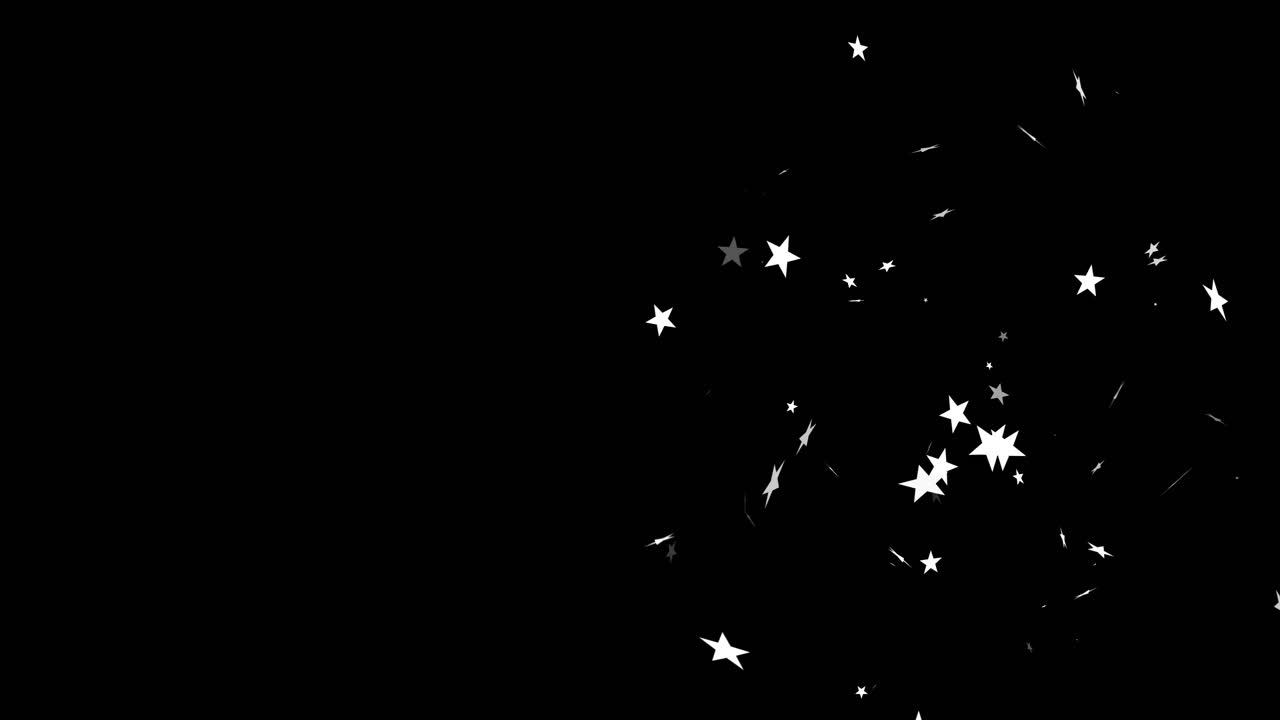 Animation of floating stars on black background