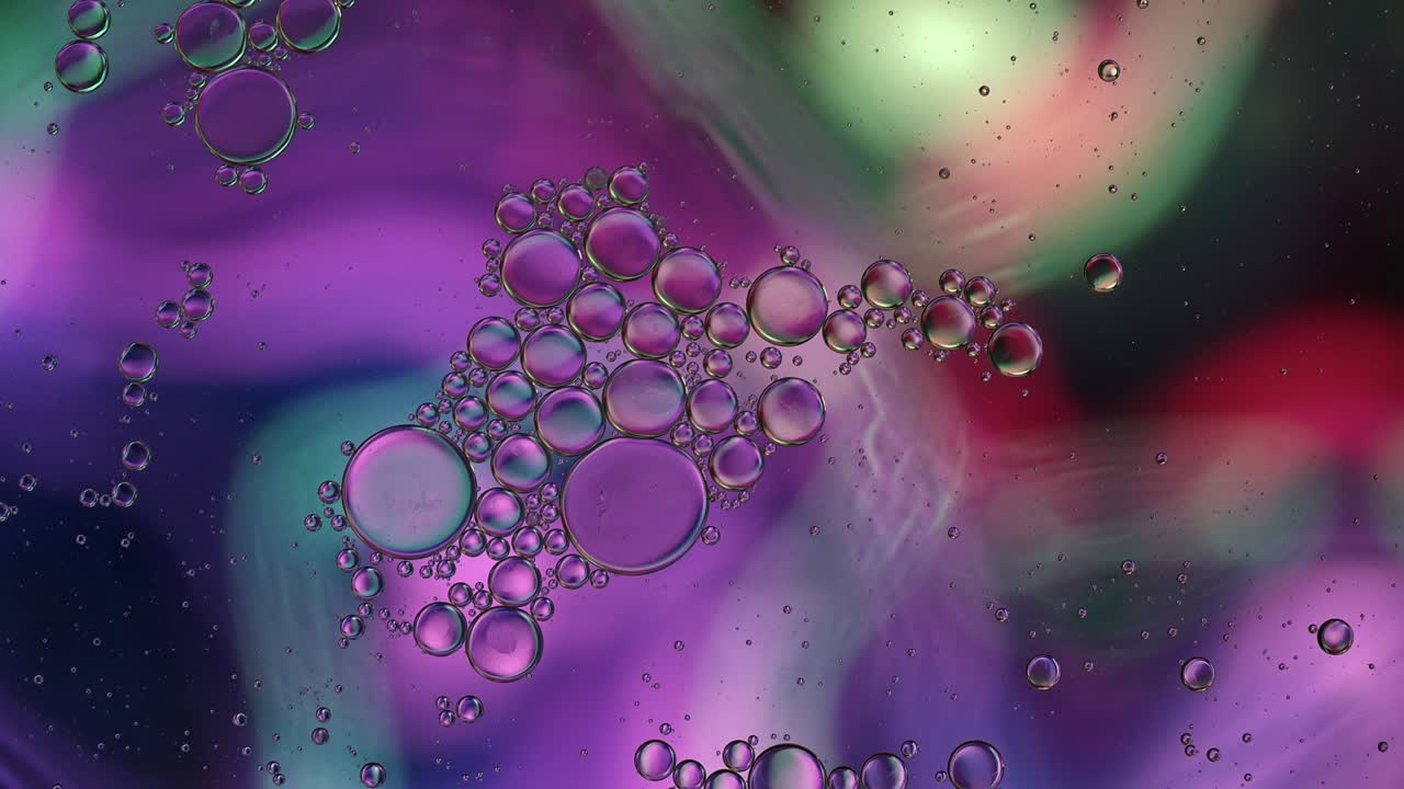 abstract colorido alimentos gotas de aceite burbujas y esferas que fluyen