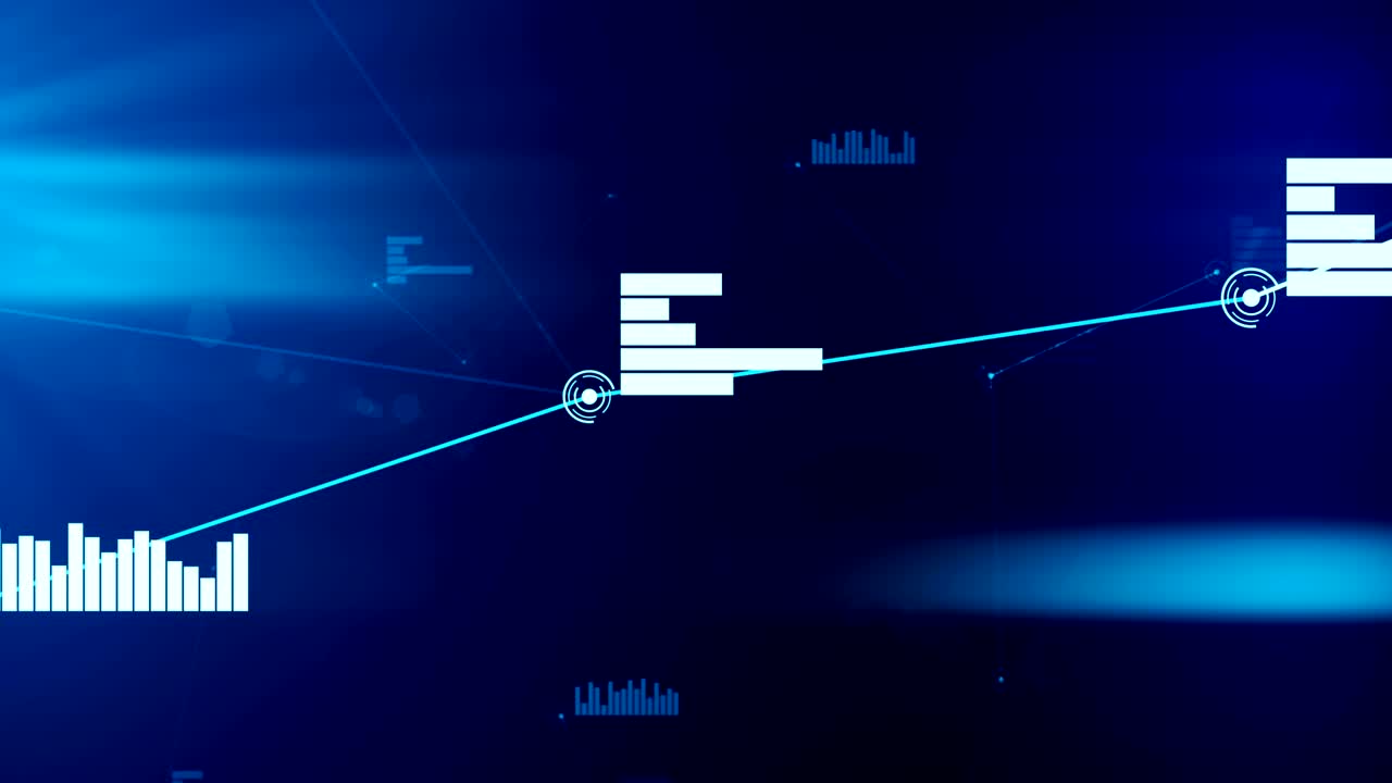 futurista abstracto azul red y conexión de datos animación sin fisuras