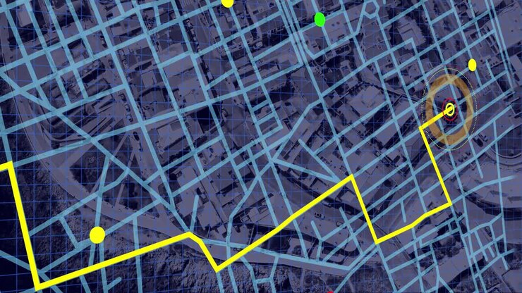 Animation of cityscape and connections