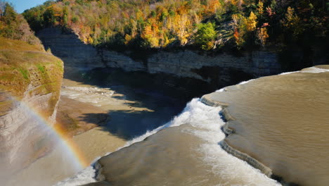 genesee middle waterfall and rainbow