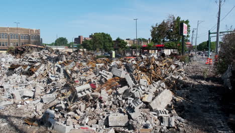 burned remains of autozone after riots erupted in response to the murder of george floyd by minneapolis police
