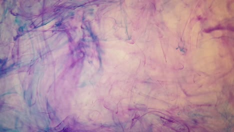 fluid blood like streaks of acrylic ink moving slowly in water, weird but beautiful background footage in pastel colors