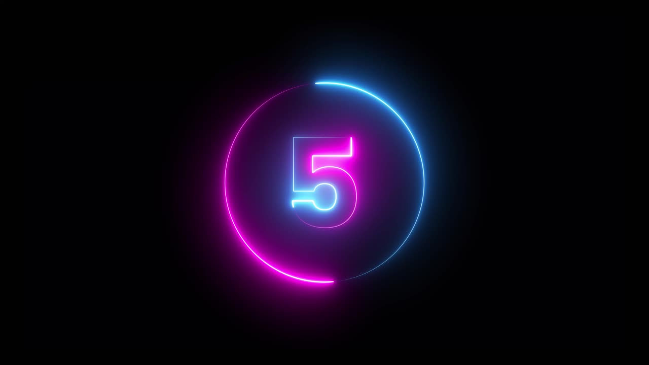 Neon Number Countdown