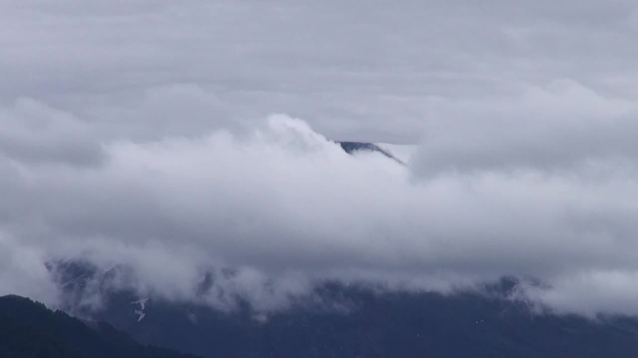 Villarrica Volcano, Pucon, Chile - April 04, 2017. Clouds over Villarrica Volcano in Pucon, Chile