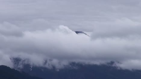 villarrica volcano, pucon, chile - april 04, 2017. clouds over villarrica volcano in pucon, chile
