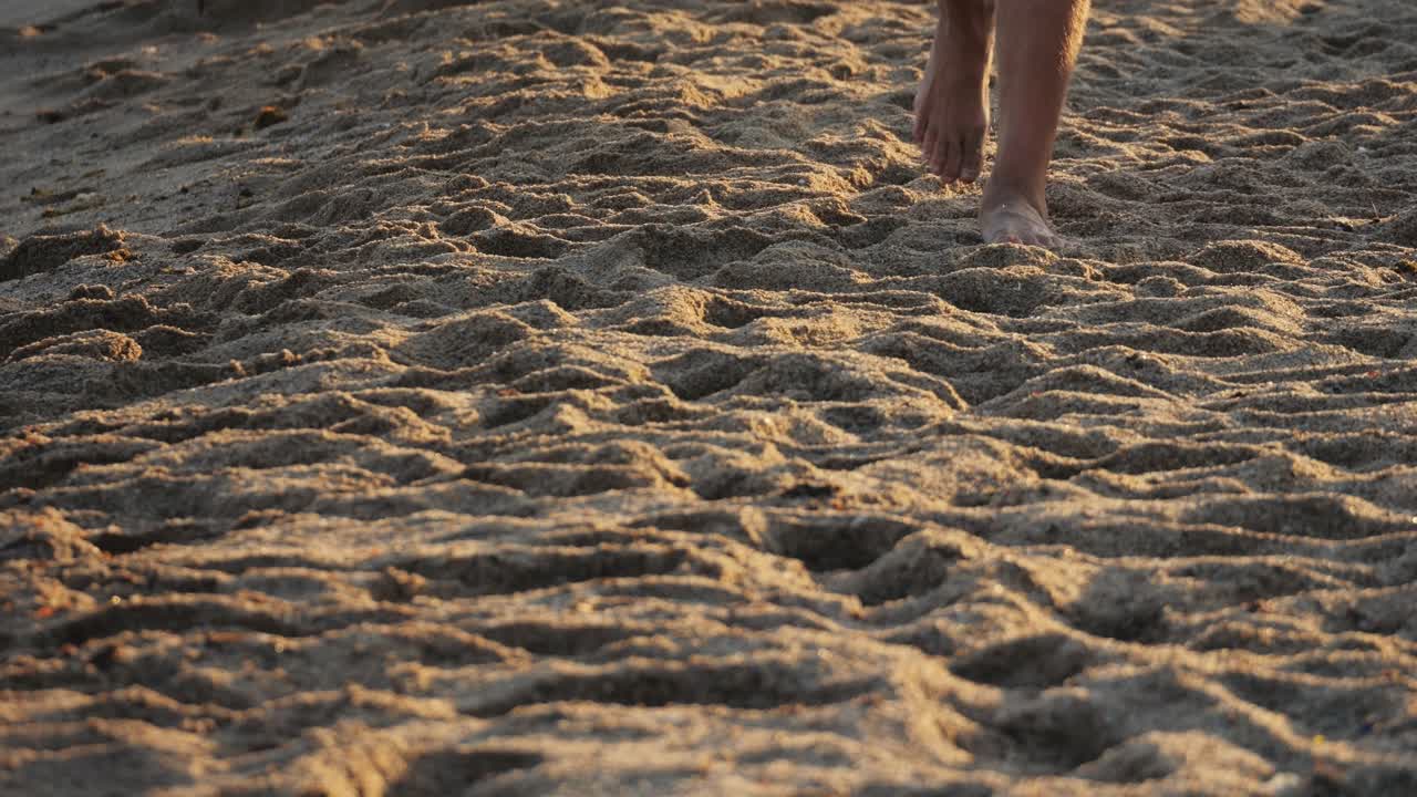 Barefoot walk on the beach