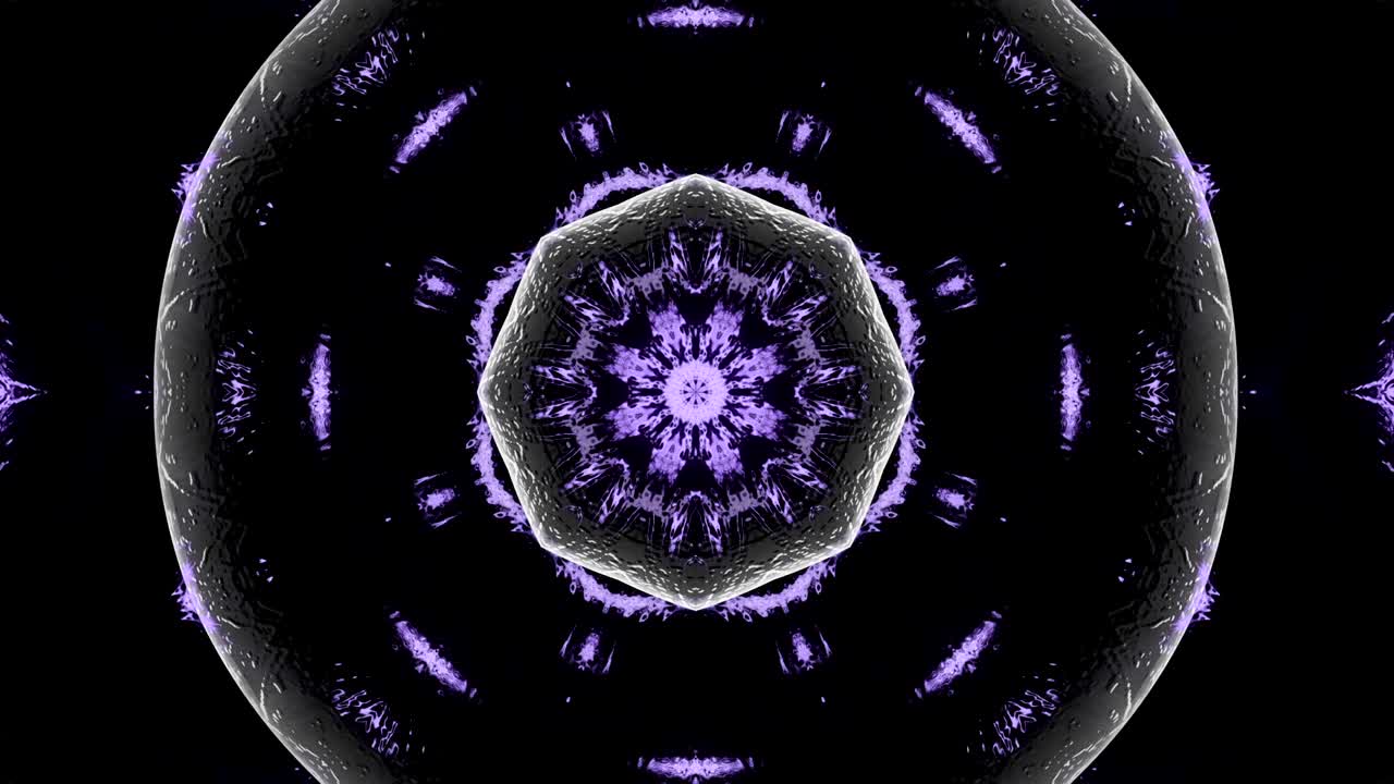 fondo decorativo abstractamente adornado con bucles. caleidoscopio o mandala en 3d.