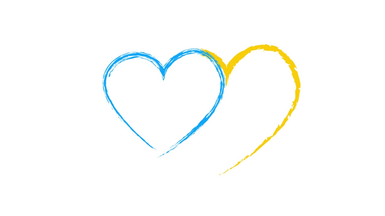 Heart with Ukraine flag. Grunge heart icon with Ukraine flag texture