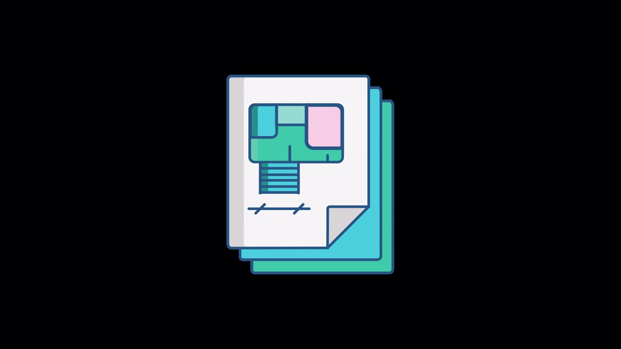 Animated Blueprint Architectural Plan Icon