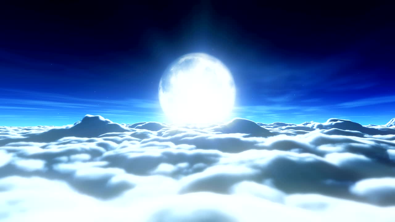 꿈, 보름달, 구름, 4k