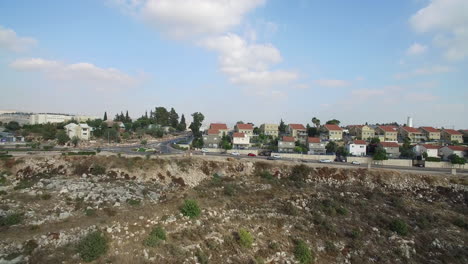 aerial view of a hillside residential neighborhood