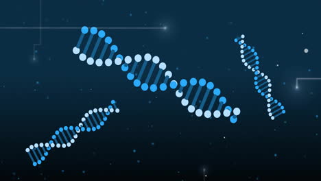 Animation-of-light-trails-over-dna-strand-on-black-background