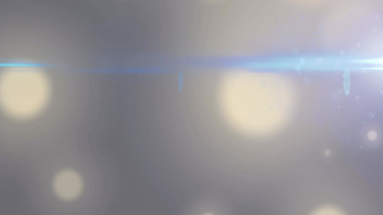 회색 배경에 있는 보케 하 ⁇  빛 반점 위로 움직이는 플레어 빛  ⁇ 의 애니메이션