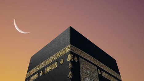 the ramadan crescent rises in the kaaba.