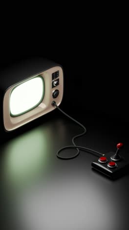 retro gaming tv and joystick