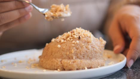 delicious semolina halva with hazelnuts