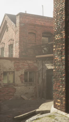 abandoned brick building