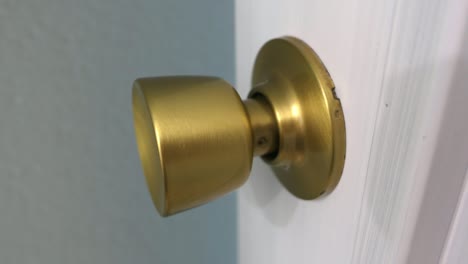 opening and closing door by gold door-knob