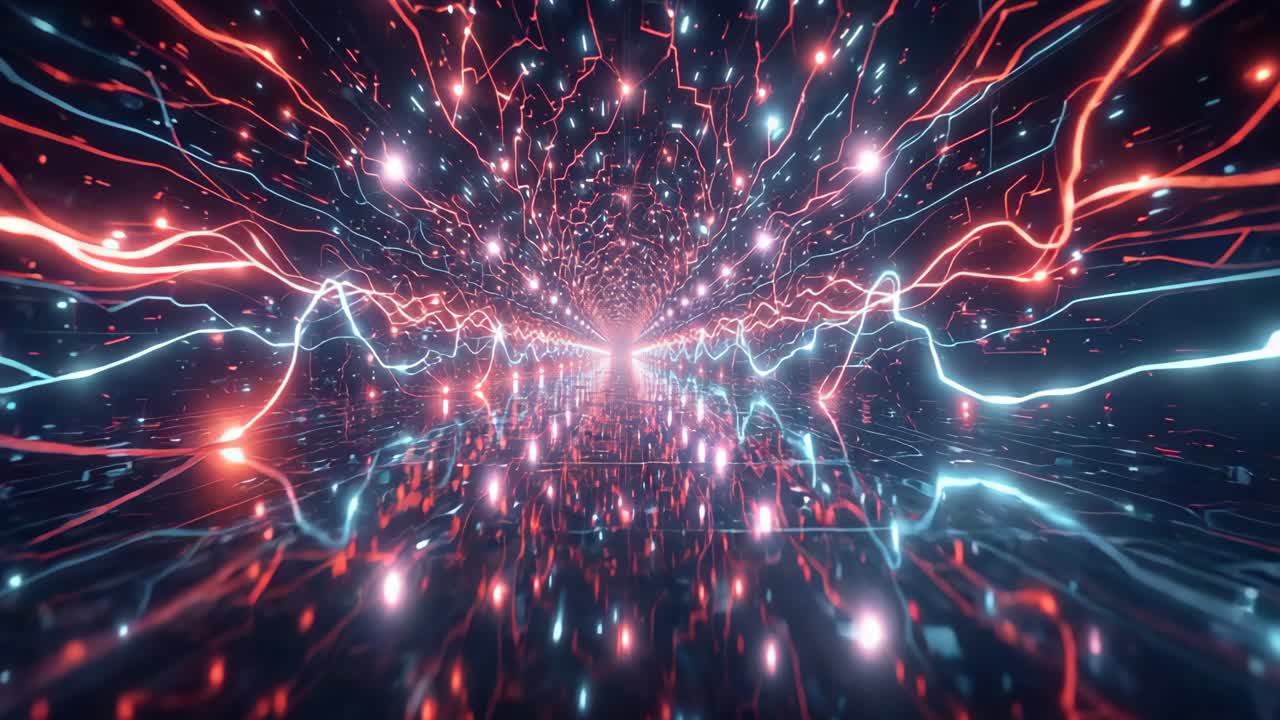 el túnel de luz de neón futurista