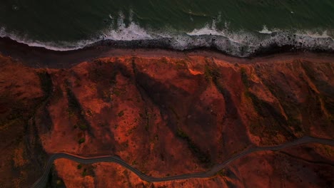 bodega bay windy scenic coastal highway bolinas sonoma coast state park pacific ocean california aerial drone birds eye forward motion golden sunset fort ross redwood point reyes salmon creek