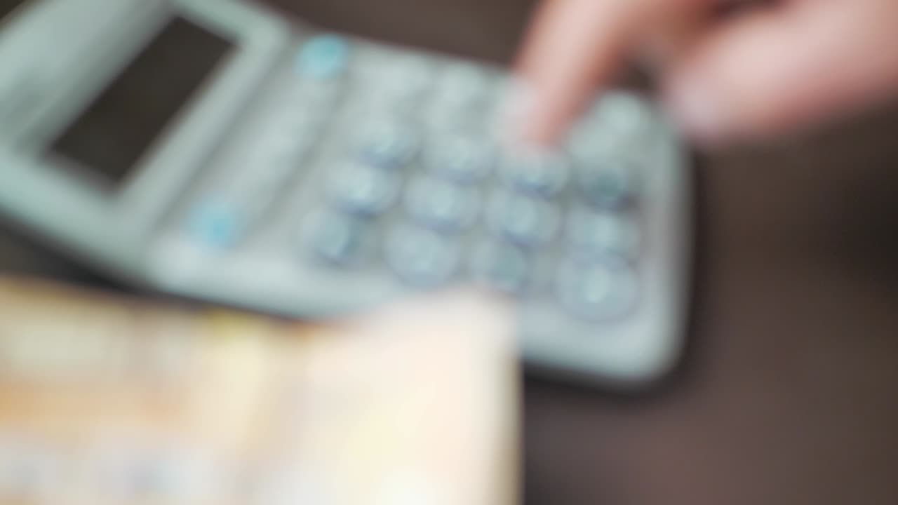bokeh, contra el fondo de la difusión, contar con una calculadora
