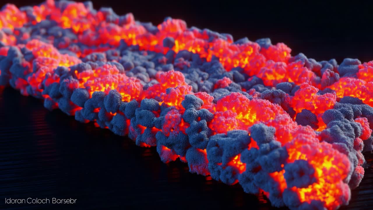 A Stunning Close-Up of a Vibrant, Textured Surface with Luminous Colors Resembling a Microscopic Organic Structure, Capturing the Intricacies of Light and Color in a Dynamic Display
