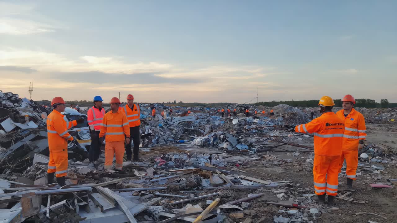 Workers at a Landfill