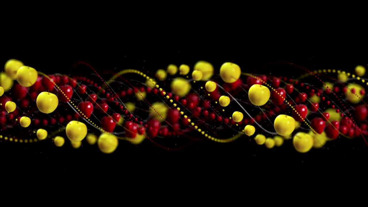 사과 과일 애니메이션 배경, 렌더링, 루프