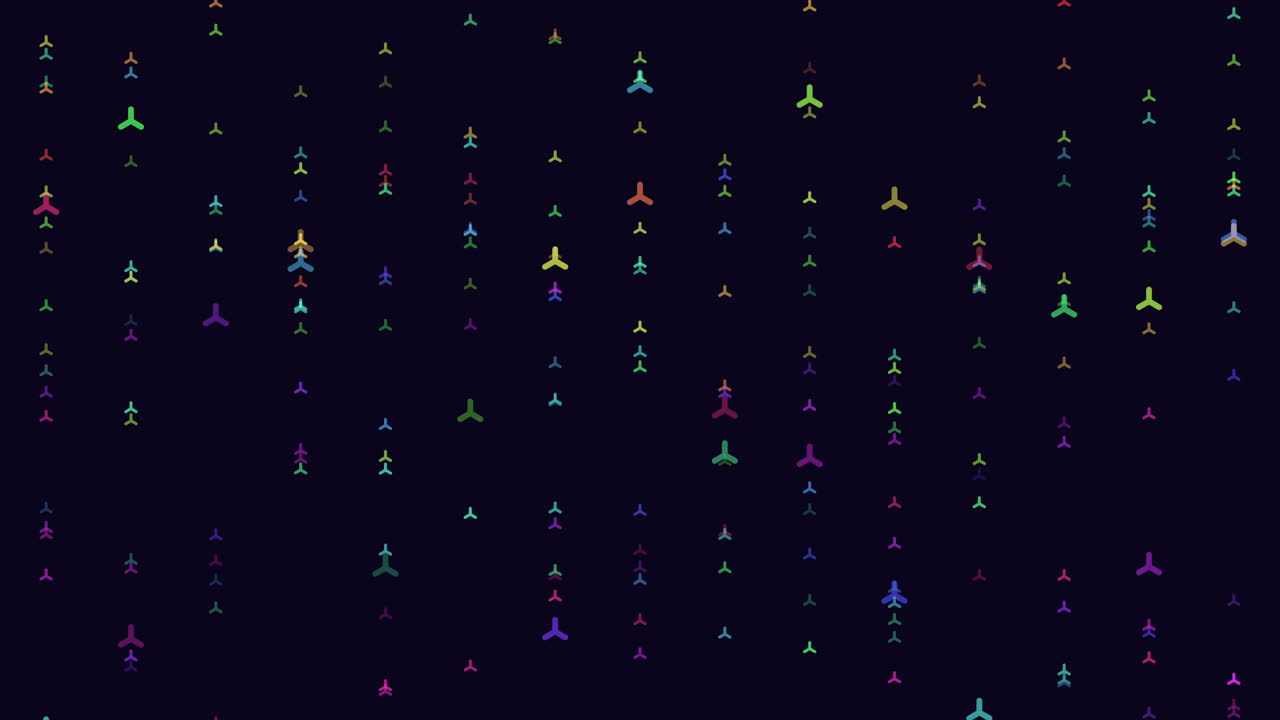 caída de puntos coloridos en un fondo negro