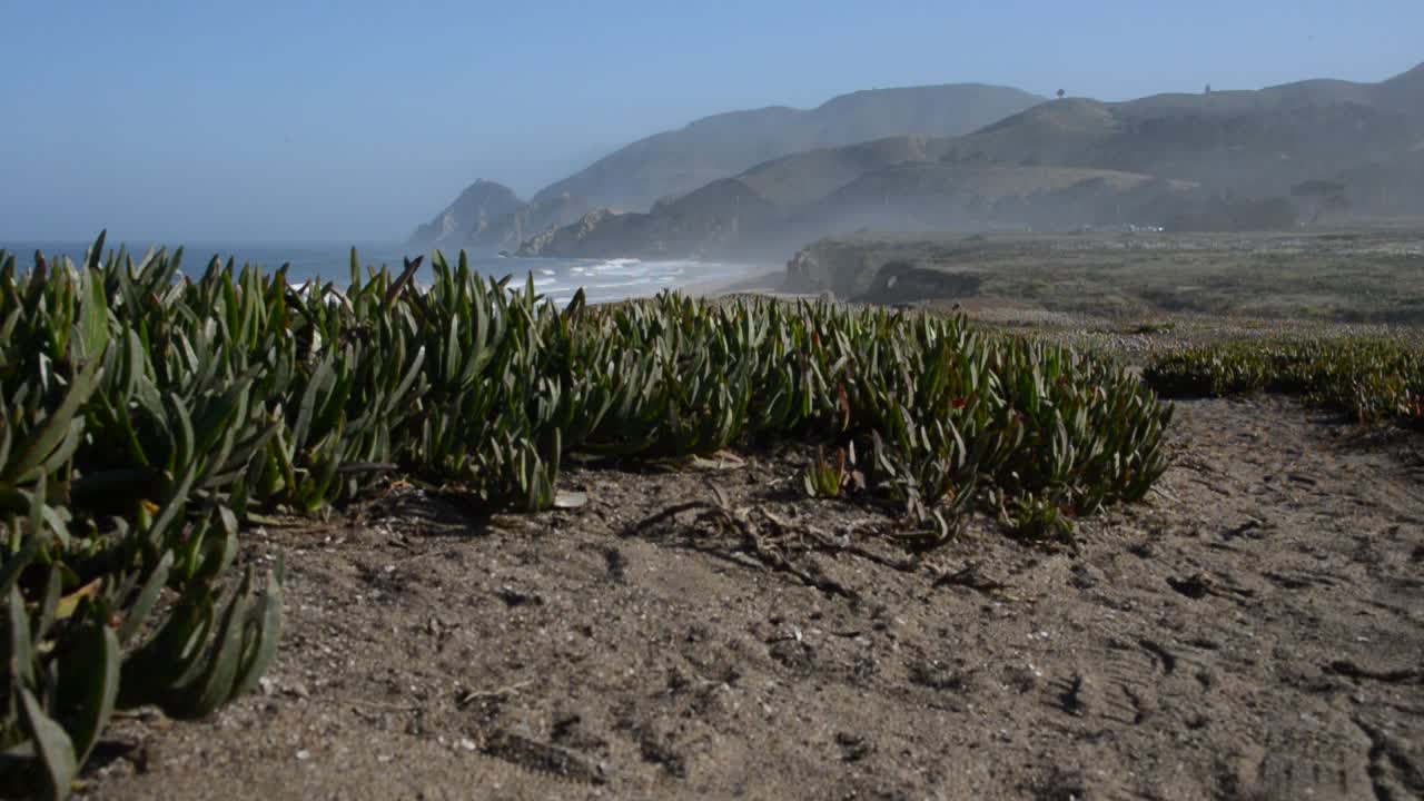 California North Coast Mountain and Beach and Waves -- Devil's Slide, CA