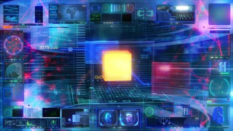 tecnología de interfaz de computadora hud datos digital gui pantalla - bucle