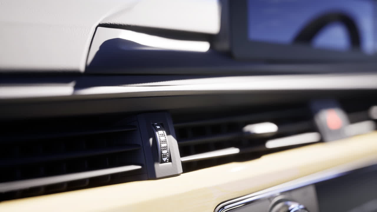 Vista dettagliata dell'interno dell'auto con focus sulle impostazioni del climatizzatore