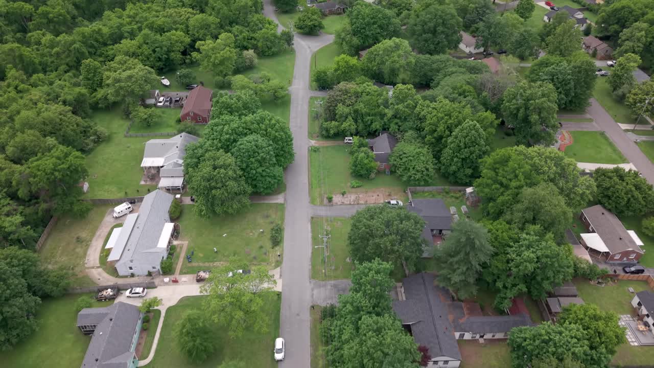 Aerial view of country houses in Nashville area, Tennessee, USA