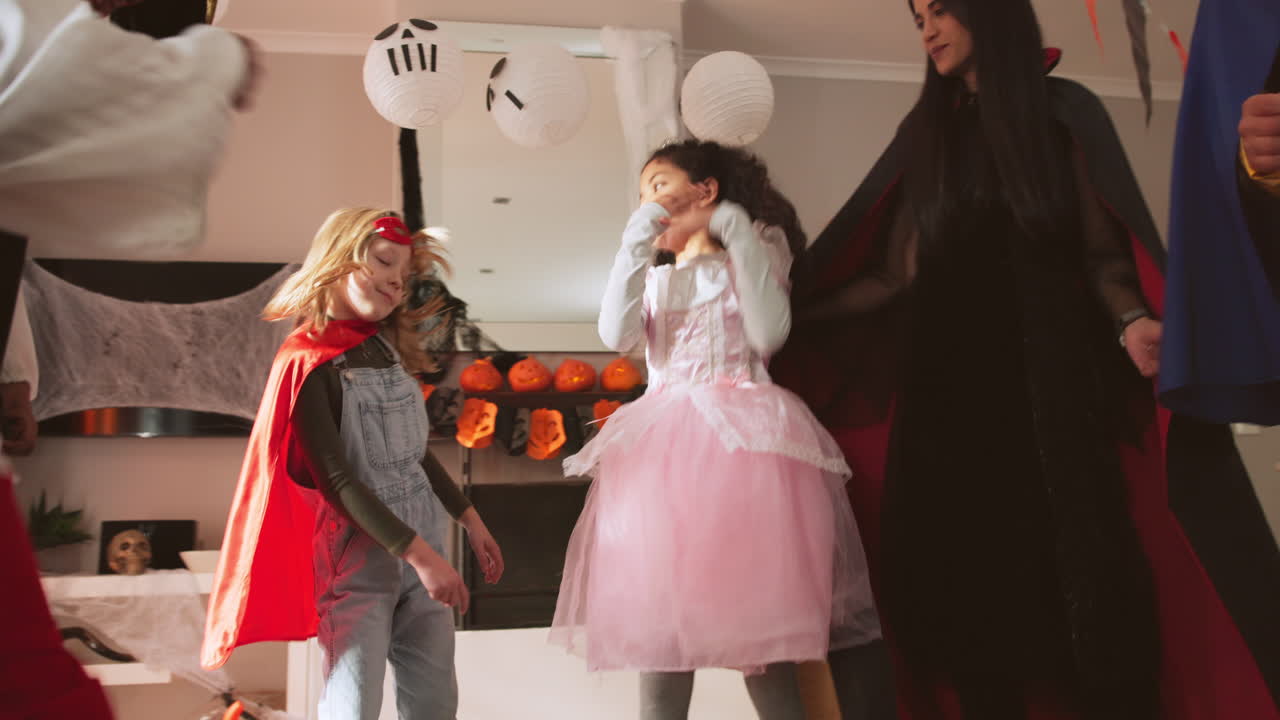Halloween Party with Kids in Costumes
