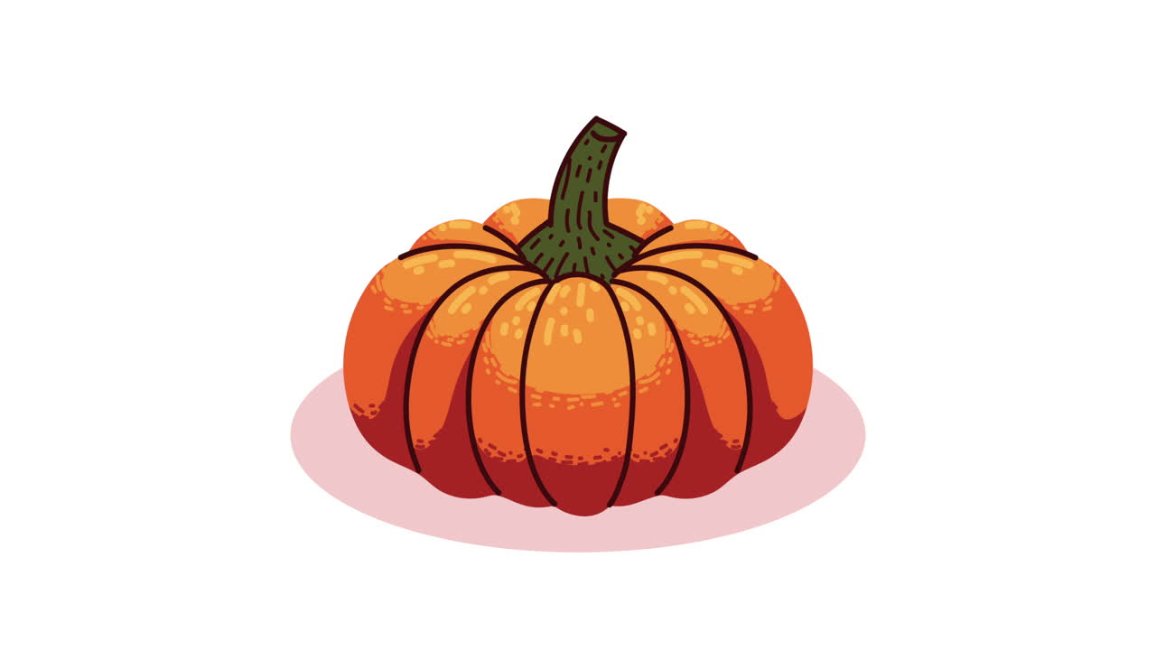 animación de la temporada de otoño de las verduras de calabaza